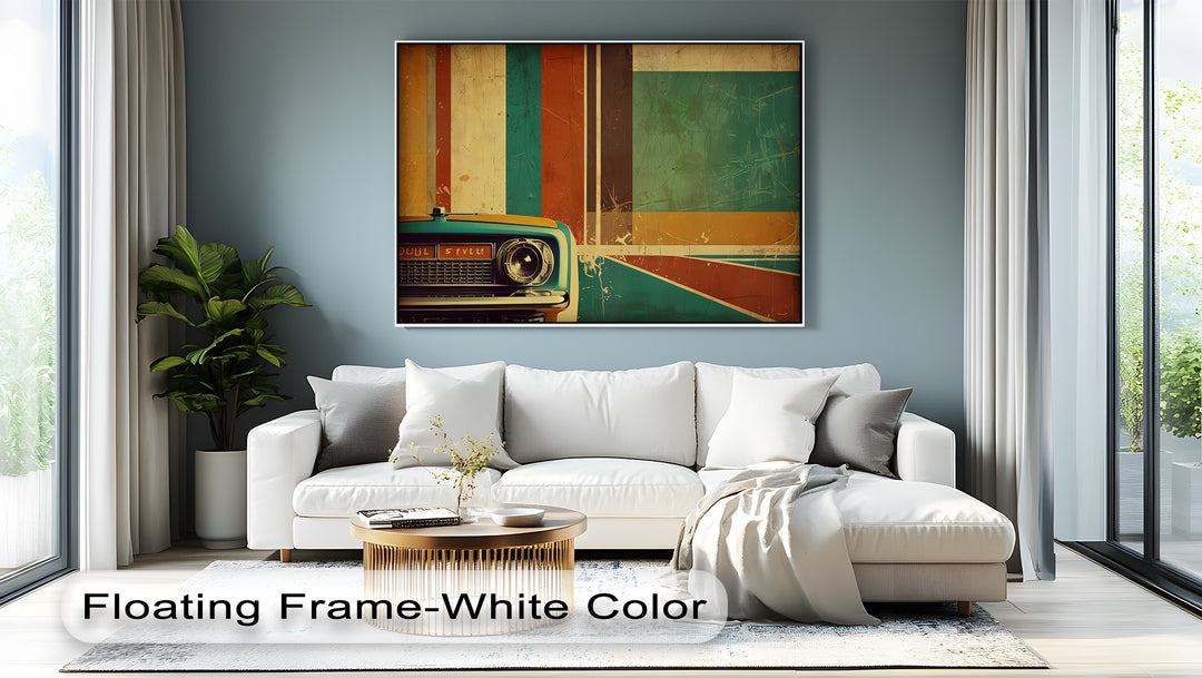 Soul Style Machine – Retro Car & Geometric Canvas Print