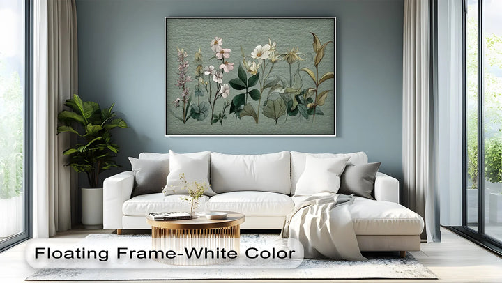 Elegant wildflower artwork on canvas perfect for cottagecore or rustic decor

