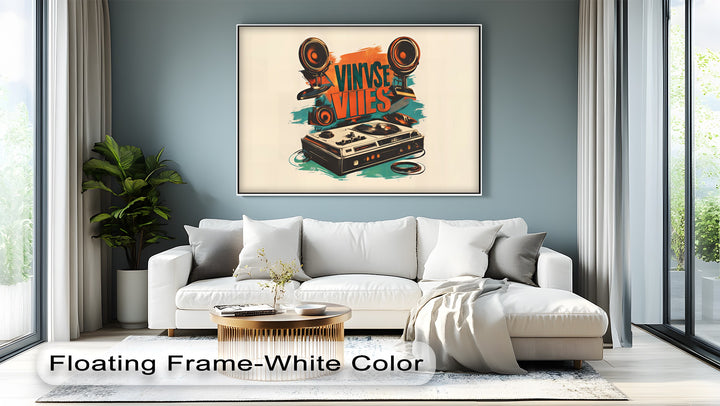 Vinyl Vibes – Retro Turntable & Speaker Canvas Print