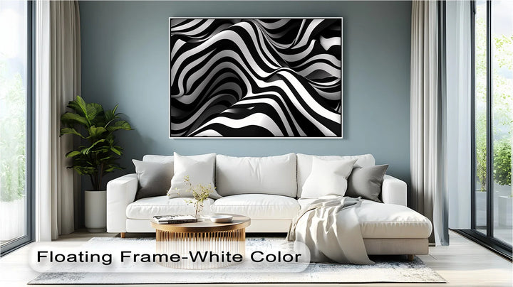 Liquid Rhythm – Abstract Flow Black & White Canvas Print - MyPhotoStation