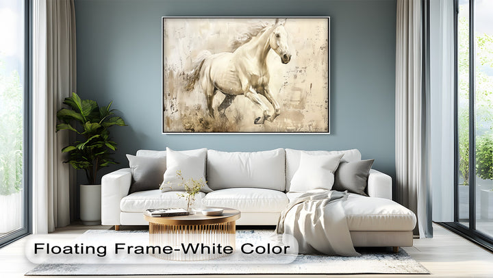 Golden Dune Spirit – Cream Stallion Abstract Canvas Print
