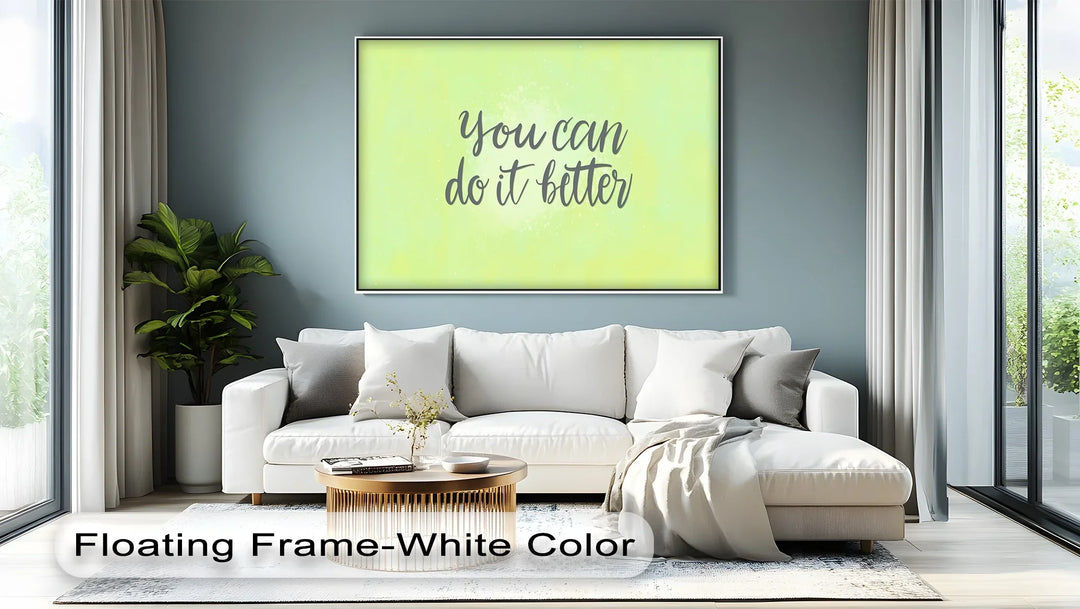 You Can Do It Better – Soft Green Motivational Canvas Print