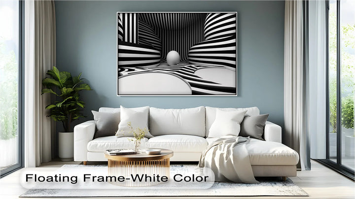 Monochrome Illusion Chamber – Black & White Canvas Print - MyPhotoStation