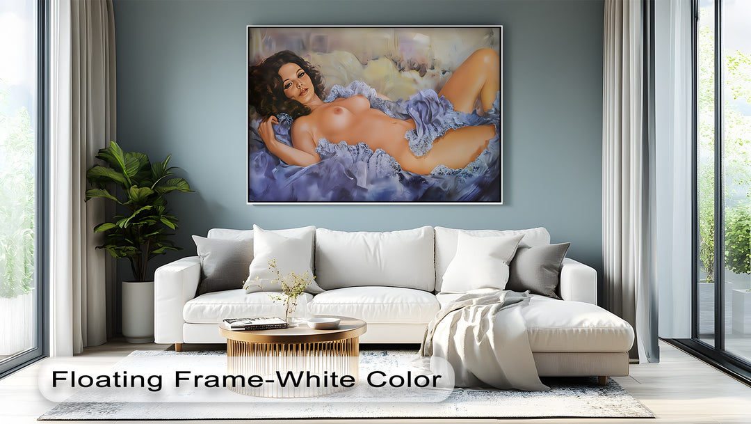 Lace Reverie – Erotic Reclining Nude Canvas Wall Art | Sexy Art