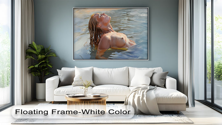 Liquid Reverie – Nude Woman in Water Erotic Canvas Wall Art | Sexy Art