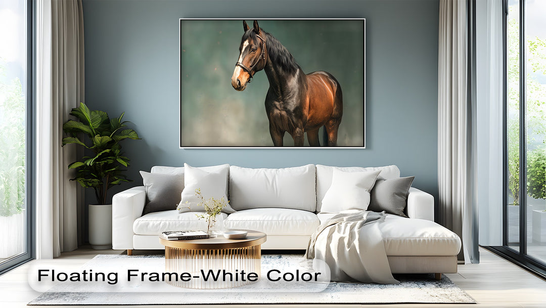 Majestic Brown Stallion – Realistic Horse Canvas Print