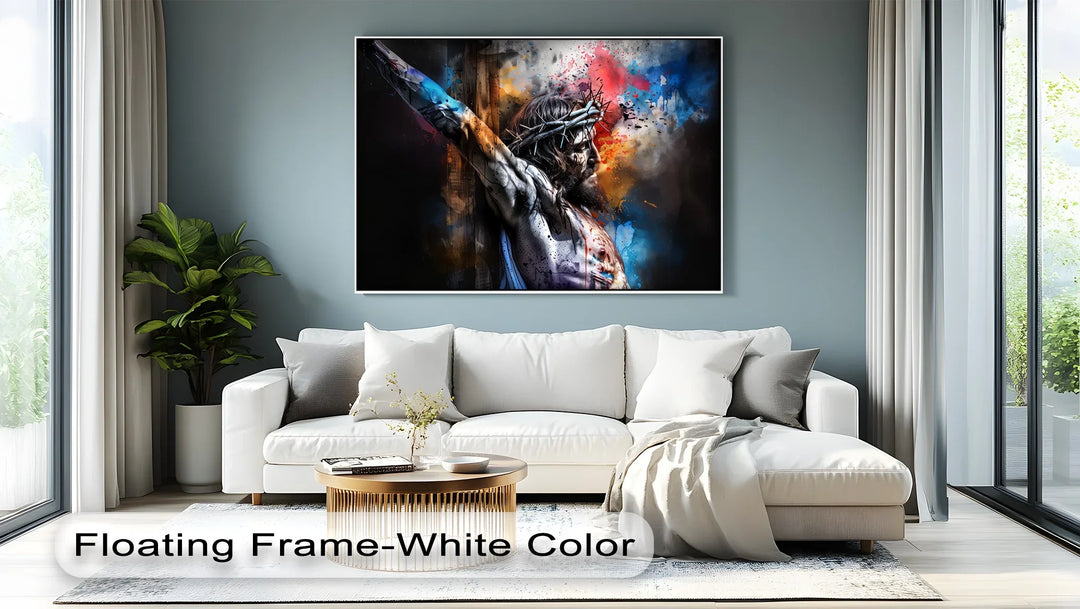 Jesus on the Cross with Crown of Thorns - Jesus Canvas Print