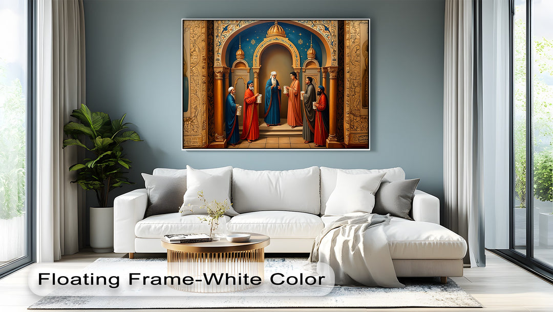 Sacred Gathering – Oriental Temple Ceremony Canvas Wall Art | Biggest Canvas