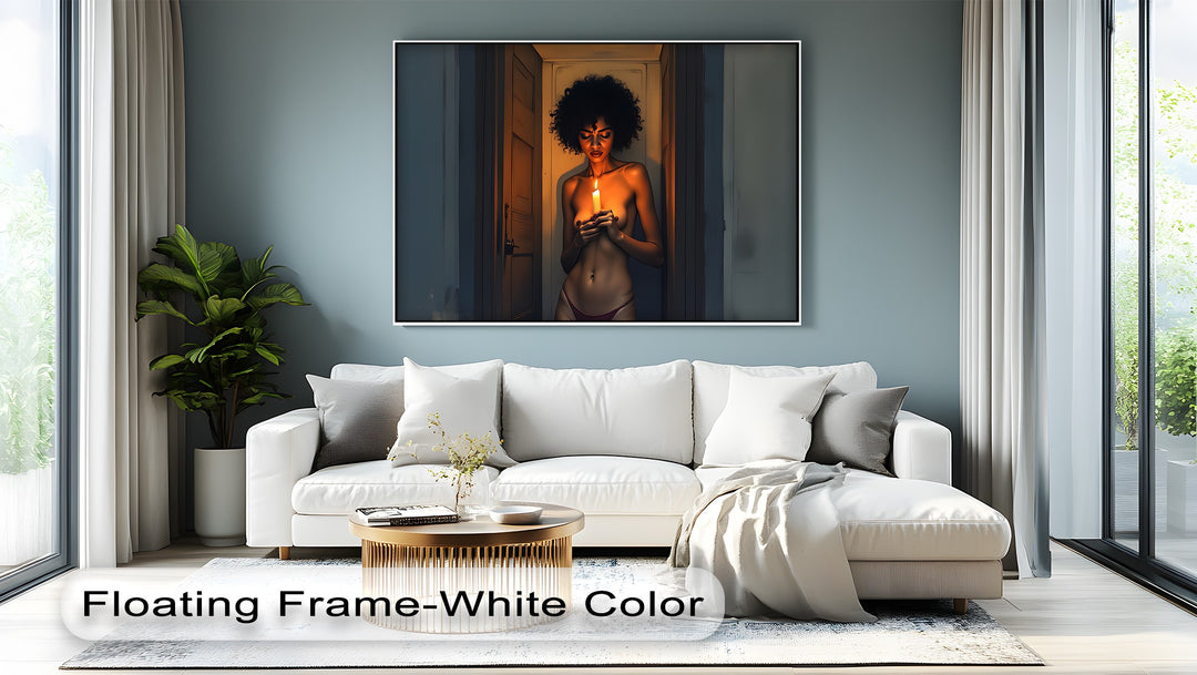 Candlelight Gaze – Dark Moody Erotic Canvas Wall Art | Canvas Artwork