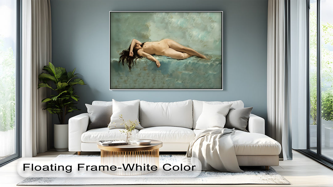 Celestial Nude – Serene Reclining Female Canvas Wall Art | Nude Art