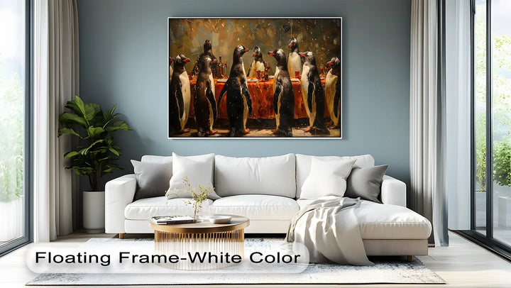 Penguin Banquet – Whimsical Animal Canvas Print - MyPhotoStation