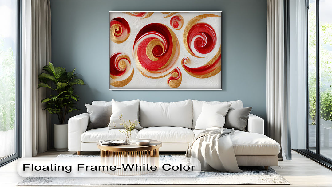 Golden Whirlwind – Red and Gold Abstract Spiral Canvas Print