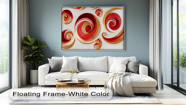 Golden Whirlwind – Red and Gold Abstract Spiral Canvas Print