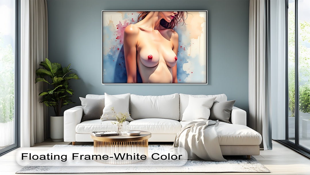Seductive Profile in Color Burst – Erotic Canvas Wall Art | Sexy Wall Art