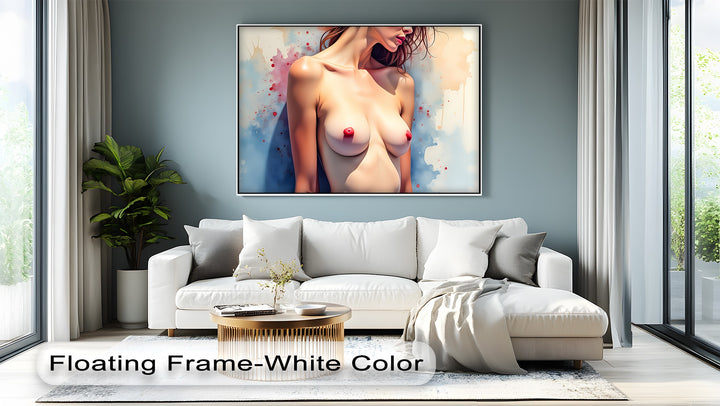 Seductive Profile in Color Burst – Erotic Canvas Wall Art | Sexy Wall Art
