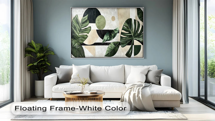 Tropical Geometry – Modern Monstera Leaf Canvas Print - MyPhotoStation