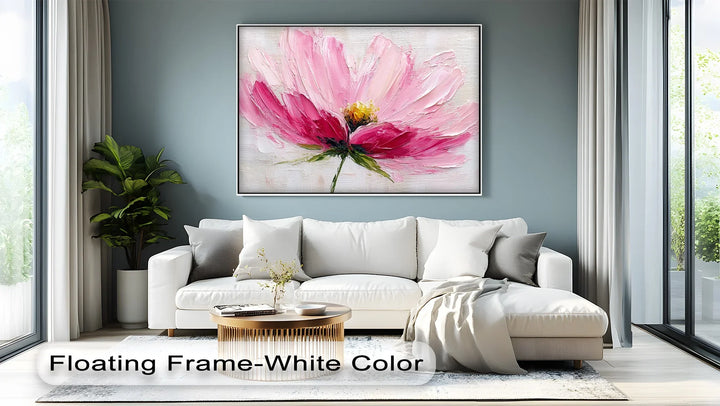 Blush Bloom – Textured Pink Floral Canvas Print - MyPhotoStation