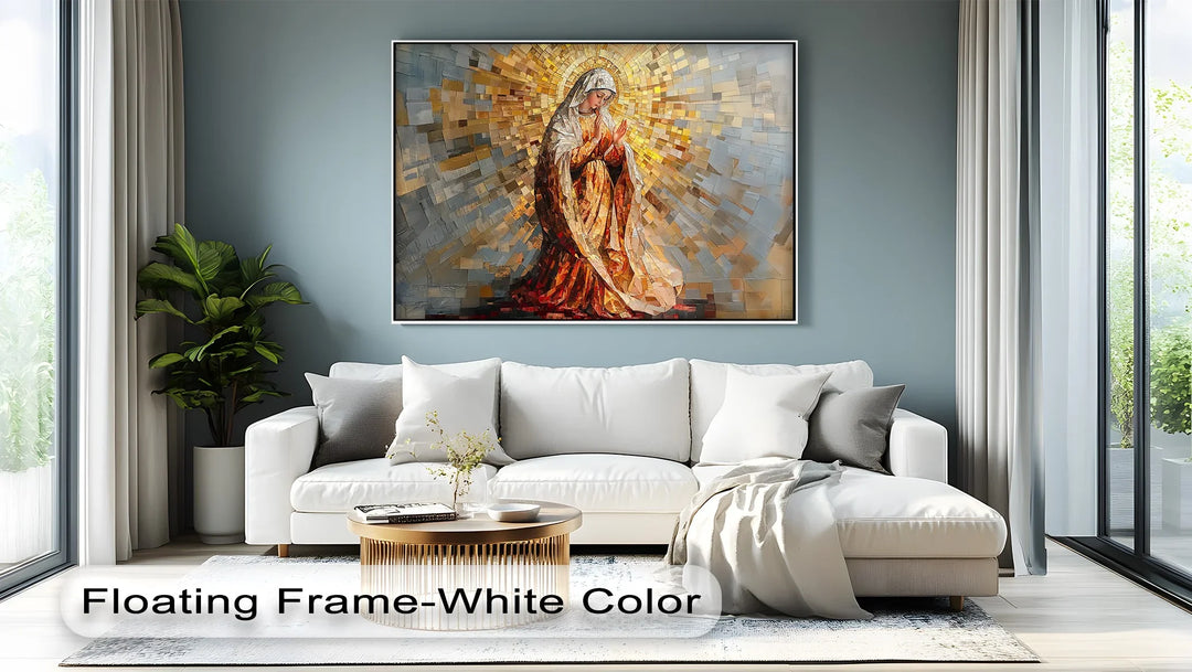 Radiant Grace – Virgin Mary Mosaic Style Canvas Print - MyPhotoStation