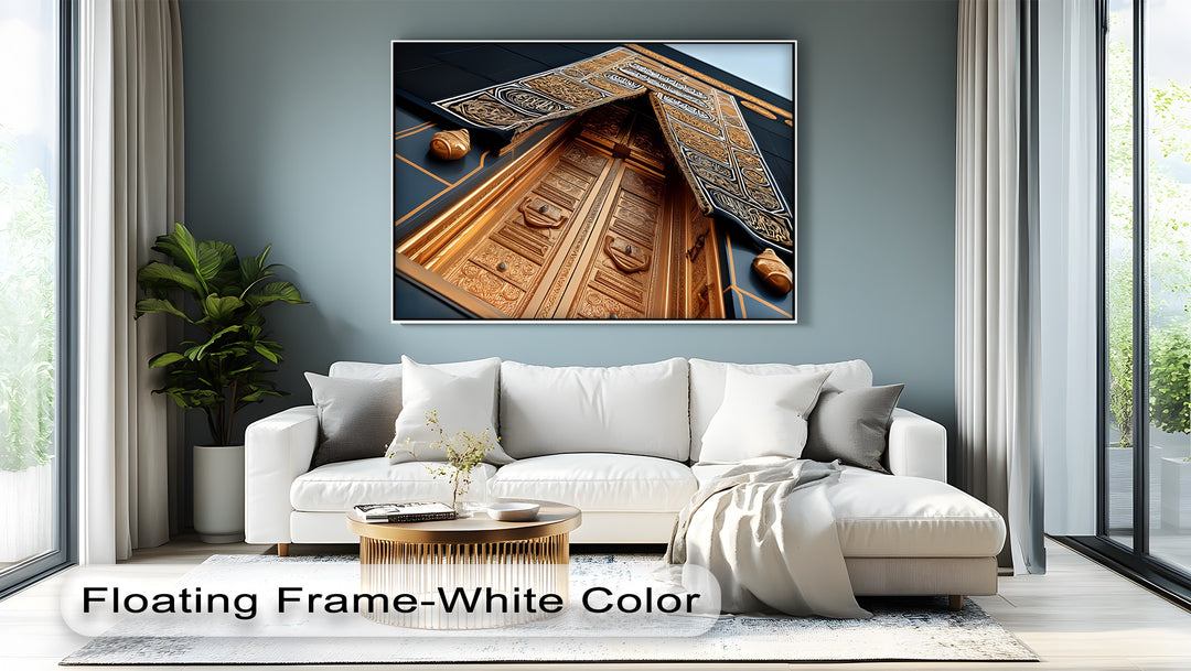 Golden Kaaba Door – Sacred Islamic Architecture Canvas Print