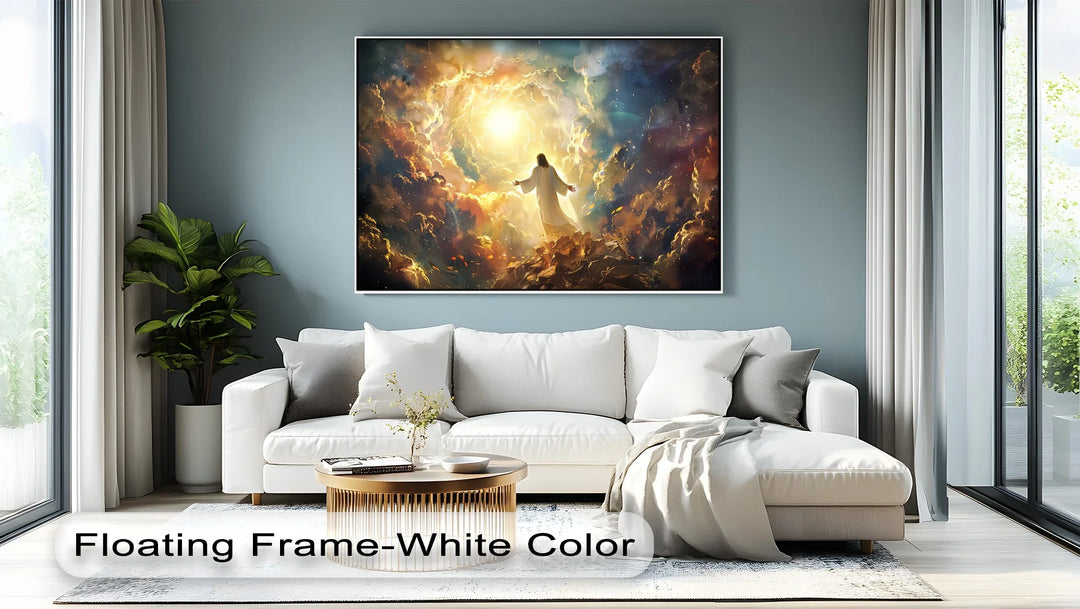 Heavenly Ascension – Jesus in Celestial Light Canvas Print