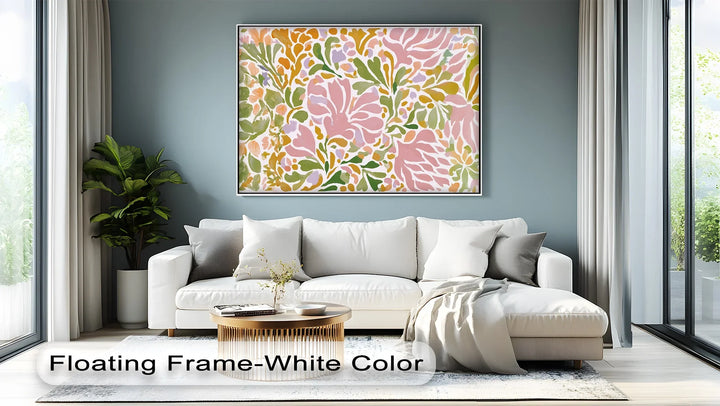 Boho Floral Harmony – Pastel Botanical Pattern Canvas Print - MyPhotoStation