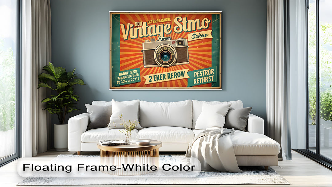Flashback Pop – Retro Camera Poster Style Canvas Print
