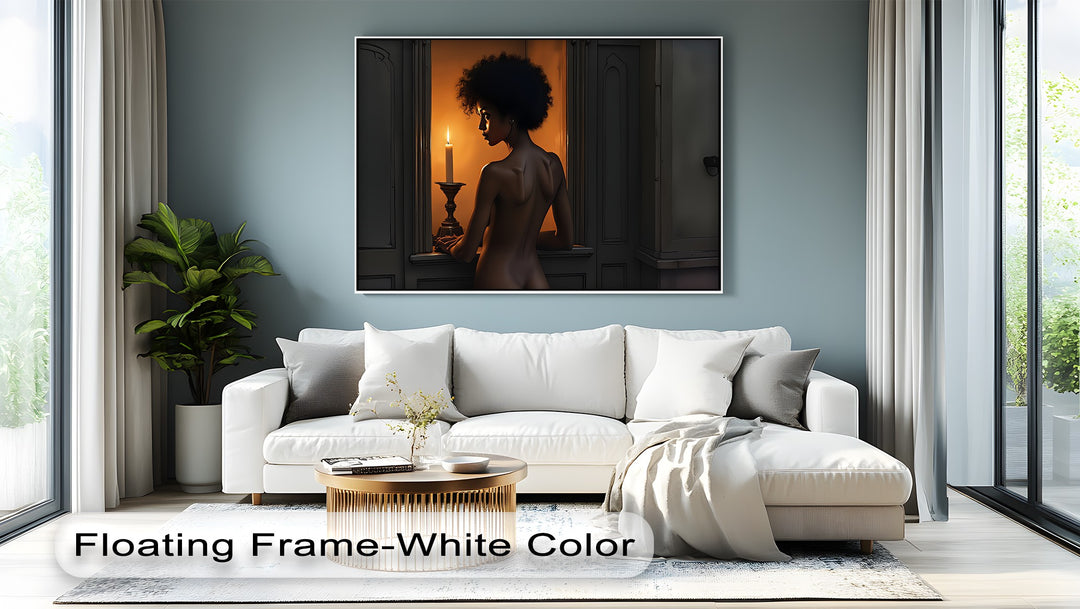 Candlelight Gaze – Erotic Canvas Wall Art | Framed Bedroom Art