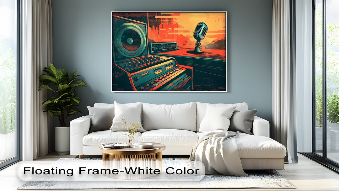 Broadcast Beats – Retro Radio Studio Canvas Print