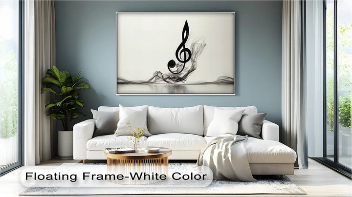 Melodic Smoke Treble Clef – Minimalist Music Canvas Prints - MyPhotoStation