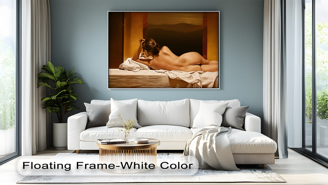 Sunset Reverie – Horizontal Framed Nude Canvas Wall Art | Sexy Art