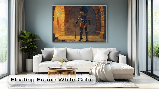 Rippling with forbidden energy, this framed erotic canvas wall art captures a moment of dramatic, sensual motion in canvas wall decor, as the figure strides forward.