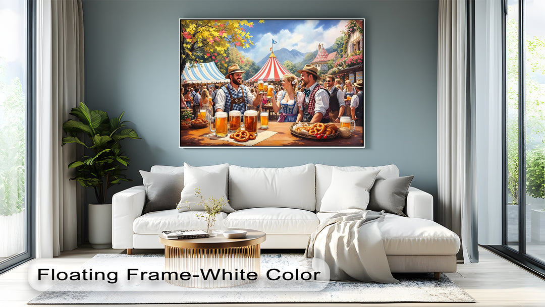 Oktoberfest Celebration – Beer Garden Festival Canvas Wall Art | Canvas Artwork