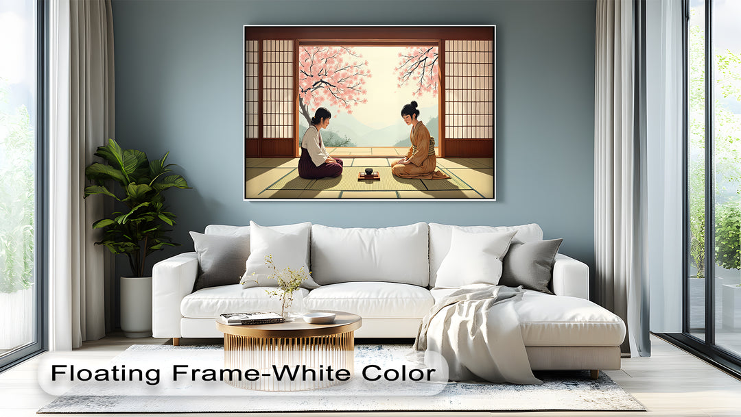 Japanese Tea Ceremony – Sakura Blossom Canvas Wall Art | Canvas Prints
