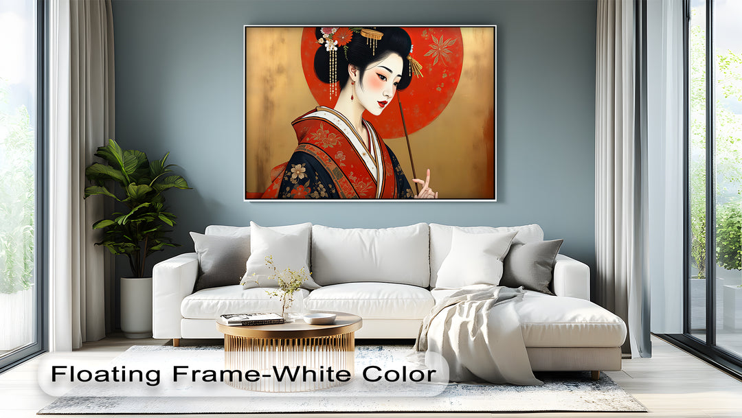 Traditional Japanese Geisha Portrait - Canvas Wall Art | Framed Artwork