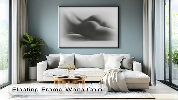 Veiled Form – Abstract Nude Silhouette in Monochrome Canvas Print - MyPhotoStation