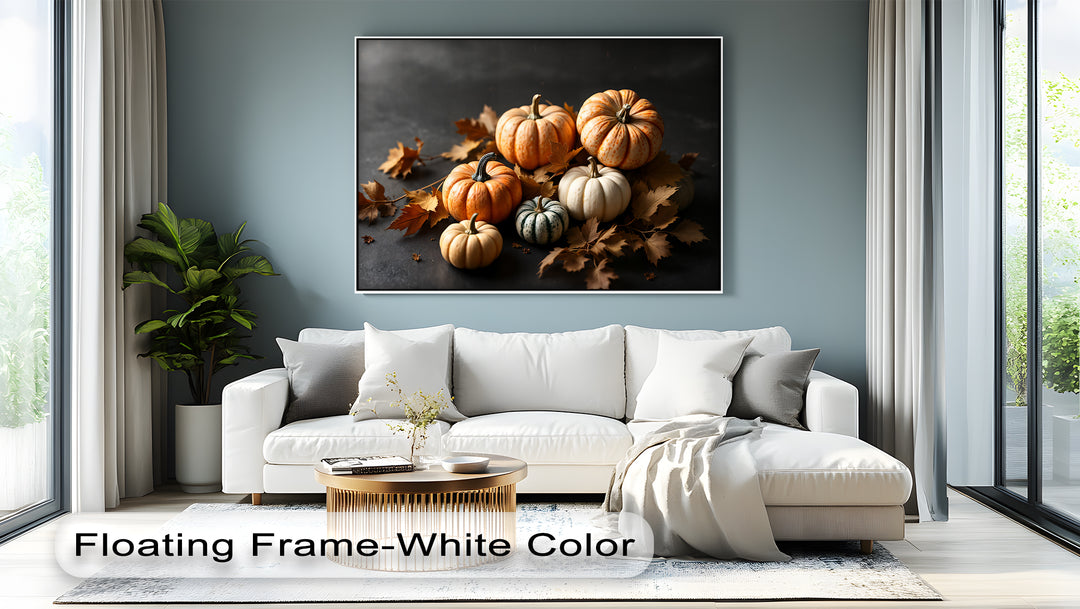 Rustic Charm – Autumn Pumpkins Canvas Wall Art | Framed Artwork