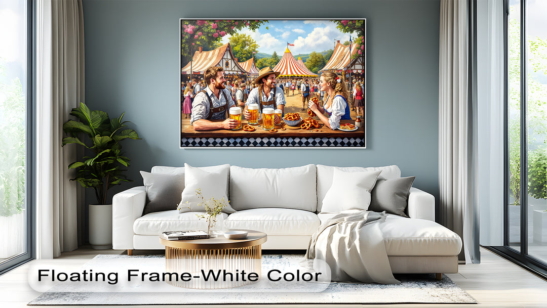 Oktoberfest Friends – Bavarian Beer & Pretzel Canvas Wall Art | Canvas Art