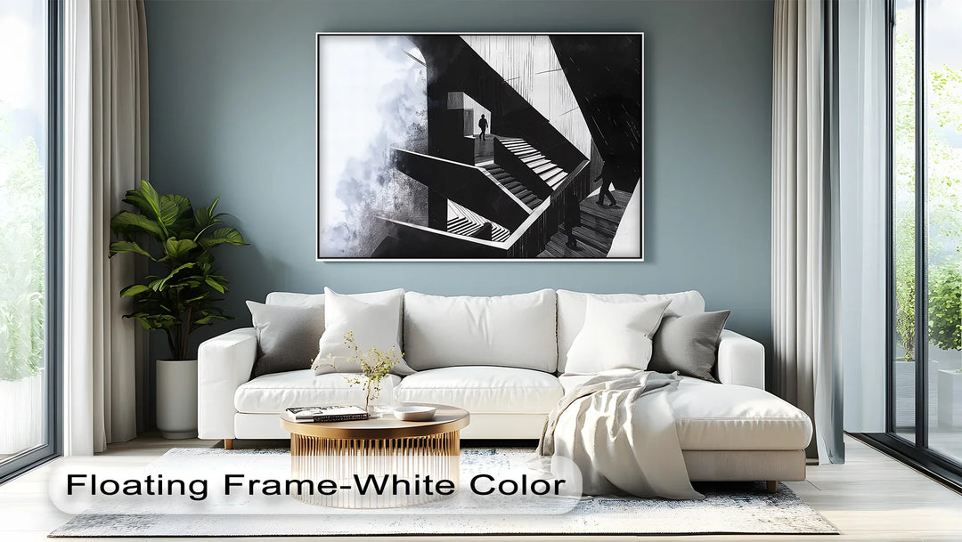Labyrinth of Silence – Abstract Staircase Canvas Wall Art - MyPhotoStation