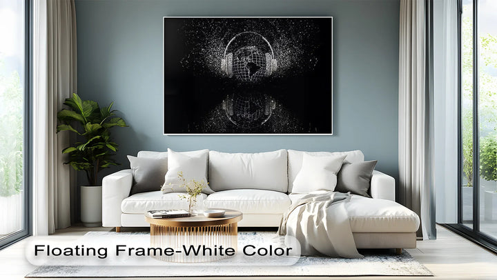 Global Soundscape – Digital Headphones World Map Canvas Print - MyPhotoStation