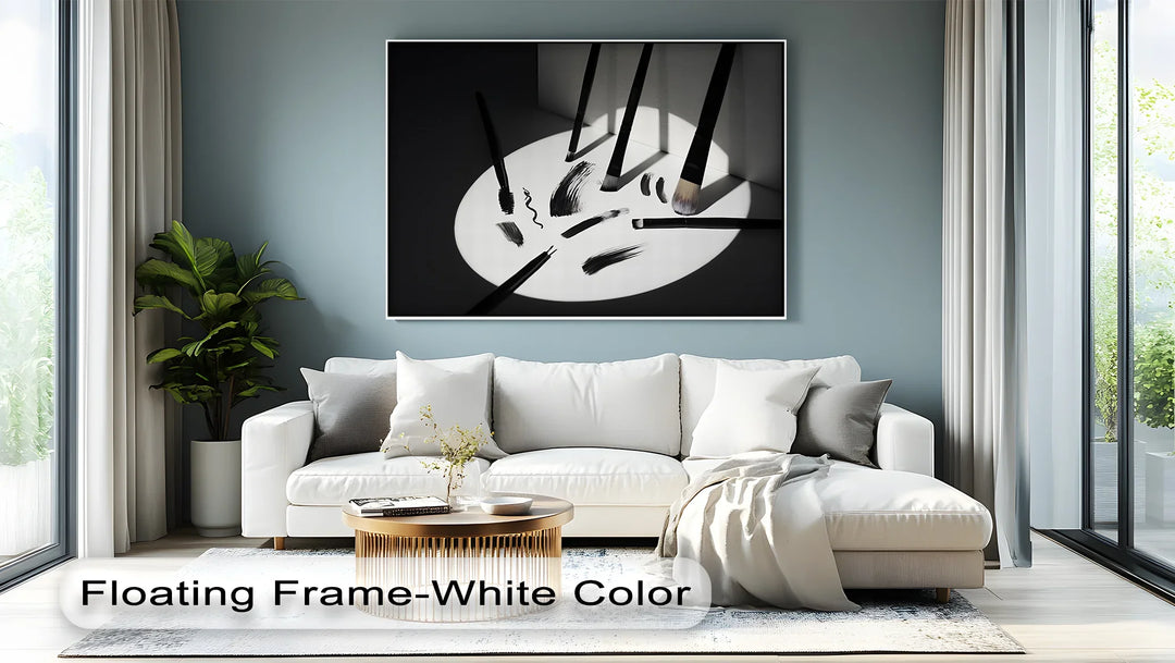 Monochrome Expression – Abstract Brush Strokes Canvas Art - MyPhotoStation