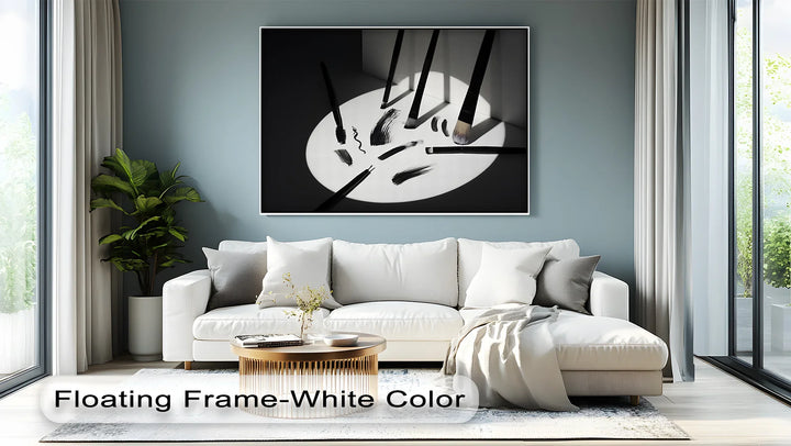 Monochrome Expression – Abstract Brush Strokes Canvas Art - MyPhotoStation