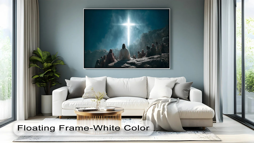 Divine Sermon Under the Cross – Inspirational Jesus Canvas Print - MyPhotoStation