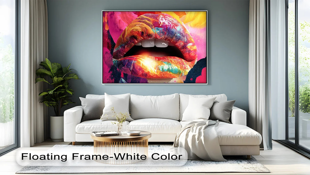 Color Pop Seduction – Abstract Lips in Vivid Pop Art Canvas Print - MyPhotoStation