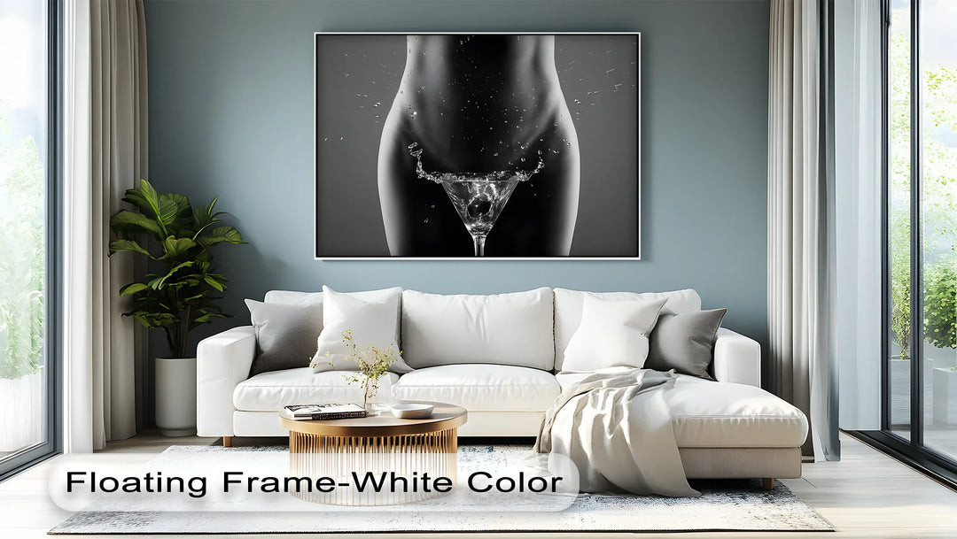 Liquid Temptation – Abstract Female Form with Splash Art Canvas Print - MyPhotoStation