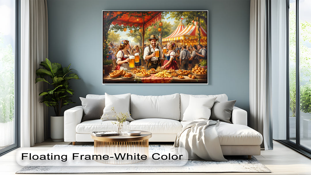Bavarian Oktoberfest Beer Garden – German Festival Canvas Wall Art | Canvas Art