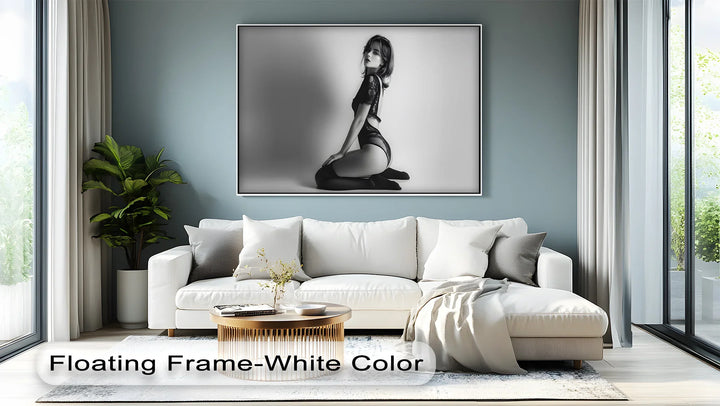 Monochrome Allure – Black Lace Sensuality in Fine Art Canvas Print - MyPhotoStation