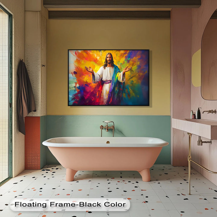Divine Radiance – Jesus with Outstretched Arms Canvas Art - MyPhotoStation