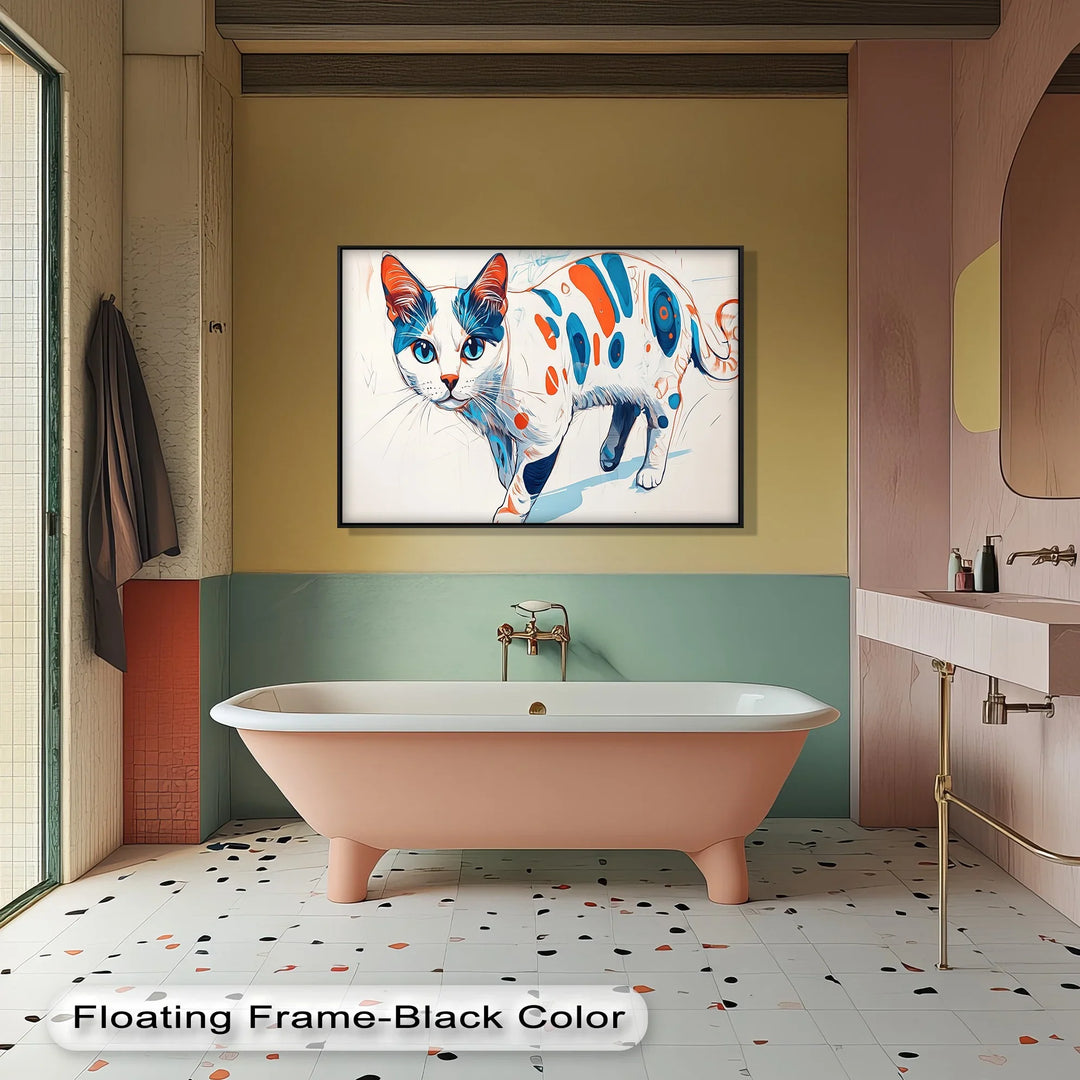 Cosmic Cat – Abstract Pop Art Style Feline Cat Canvas Print - MyPhotoStation