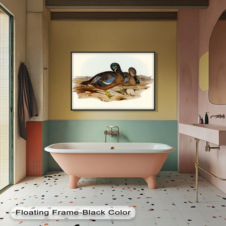 Marshland Companions – Vintage Duck Pair Animal Canvas Print - MyPhotoStation