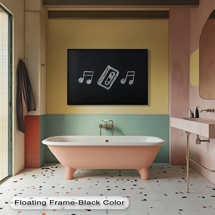 Retro Cassette Tape Chalk Drawing – Blackboard Music Canvas Prints - MyPhotoStation
